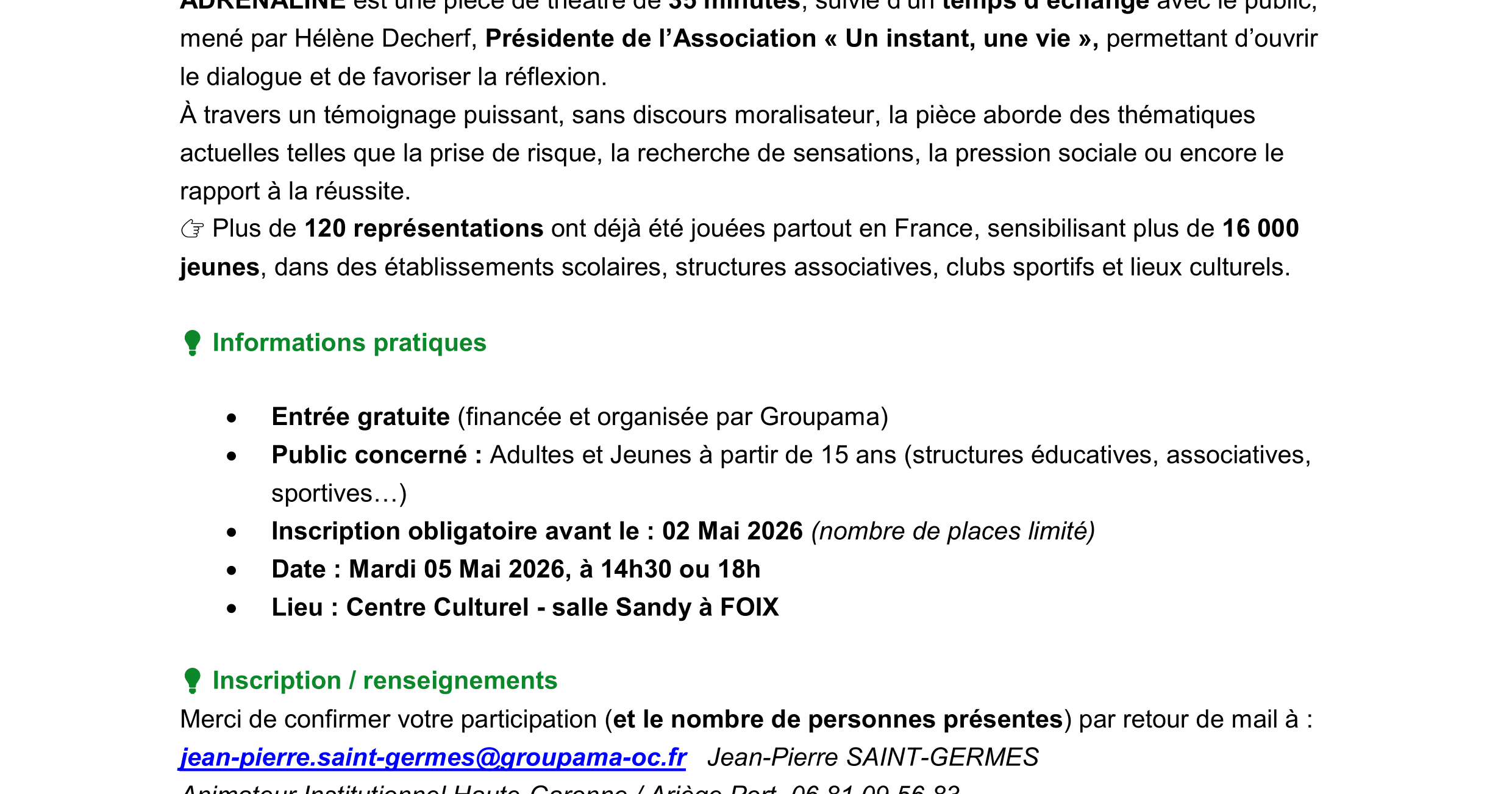 A ne manquer sous aucun prétexte...