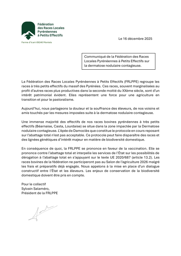 La DNC et les races locales pyrénéennes.